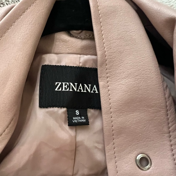 Salmon colored faux leather jacket, size small - Picture 3 of 4